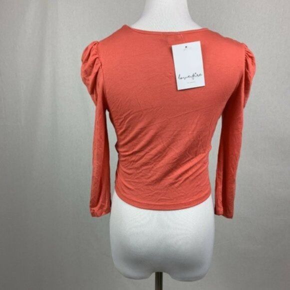 Love, Fire Cropped Surplice Wrap V-neck top - Picture 6 of 7